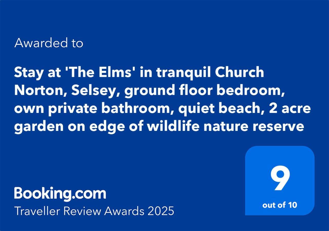 Stay At 'The Elms' In Tranquil Church Norton, Selsey - Ground Floor Bedroom, Own Private Bathroom, Quiet Beach, 2 Acre Garden By The Sea, On Edge Of Wildlife Nature Reserve Exterior photo